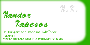 nandor kapcsos business card